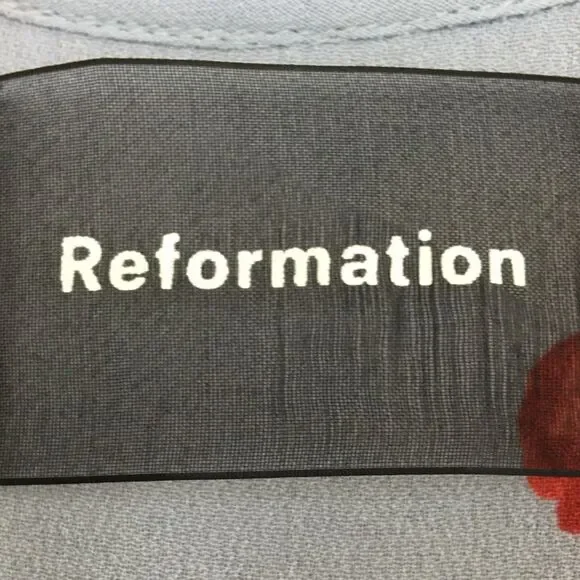 Reformation Garnet Wrap Dress Pelyana V-Neck Floral Print Dress In Blue Ref Sz S - Picture 15 of 16